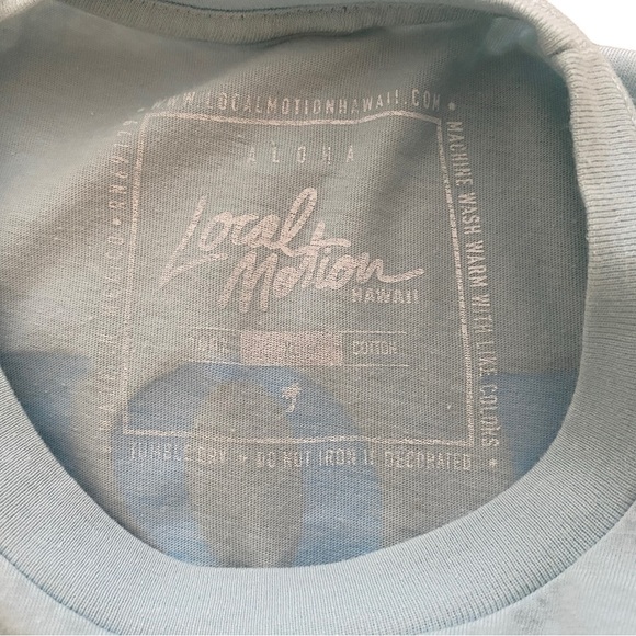 LOCAL MOTION Aloha Light Blue Surf Tee Shirt Men XL - Picture 5 of 6